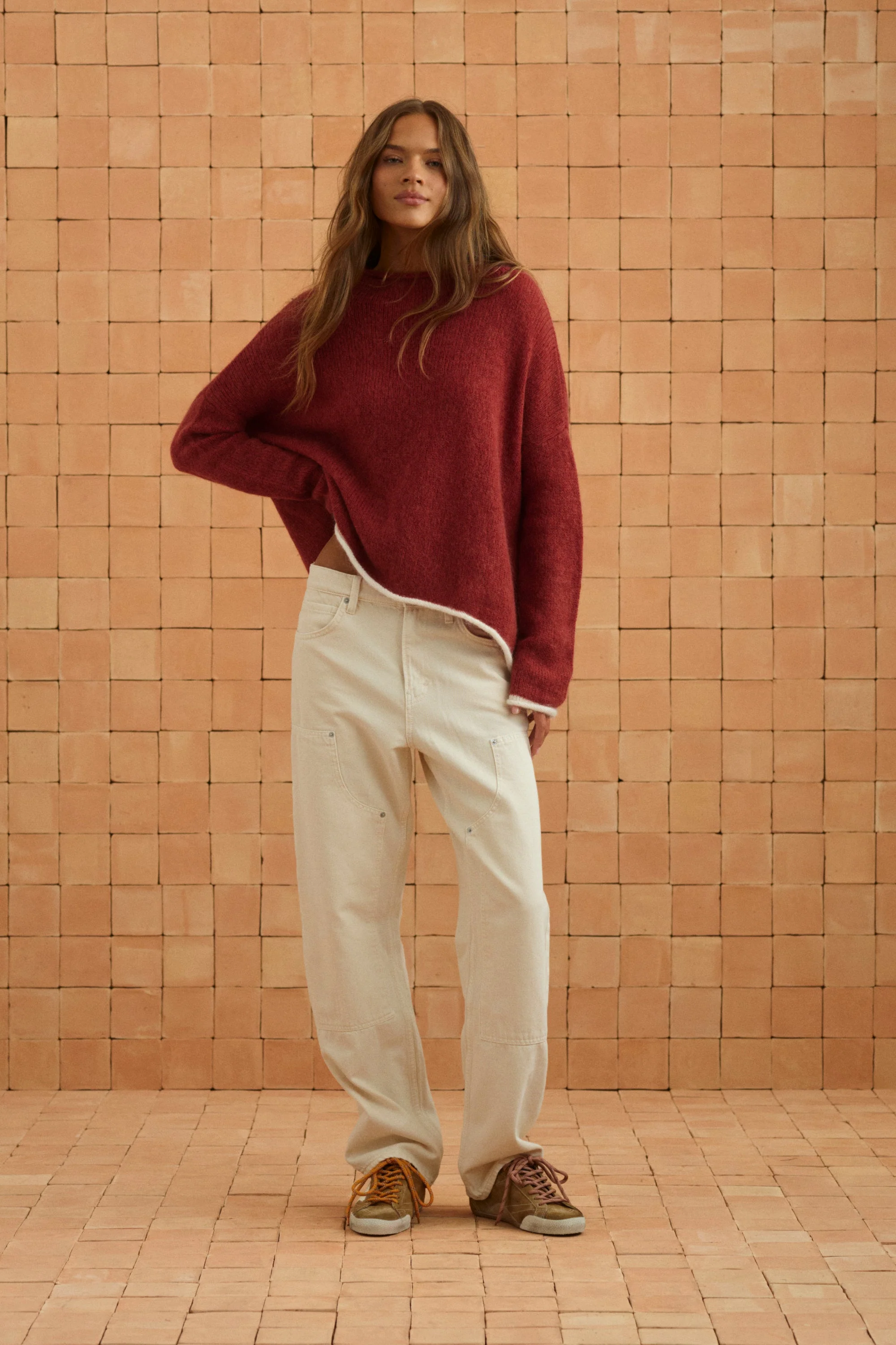 Jaz Knit Jumper In Sangria - Image 3