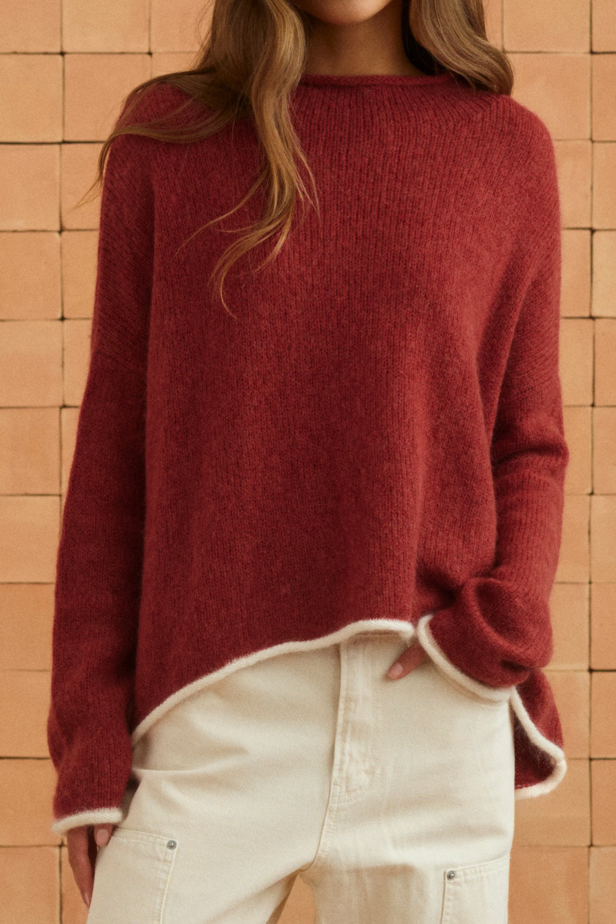 Jaz Knit Jumper In Sangria - Image 4