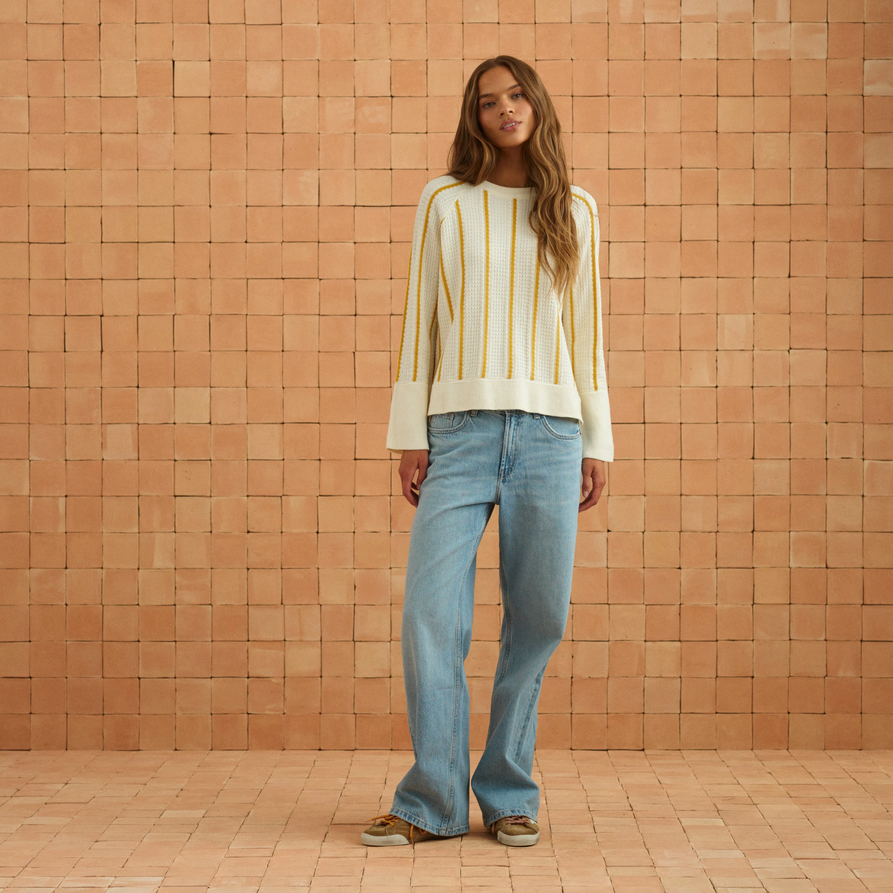 Peppa Jumper In Turmeric Stripe - Image 5