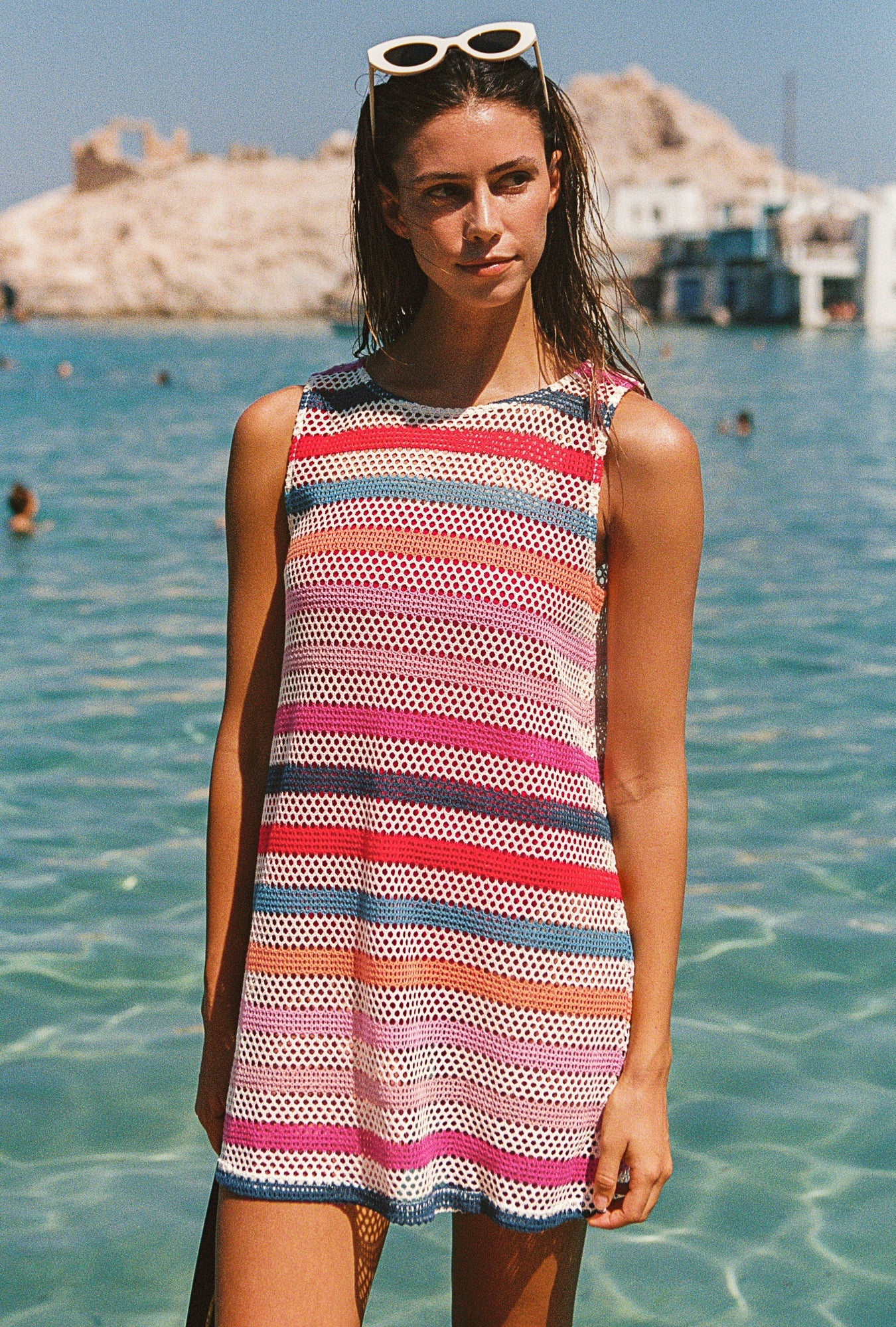 Poolside Mini Dress In Summer Stripe - Image 3